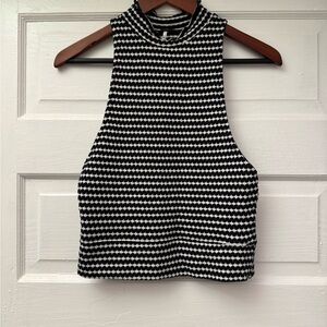 Free People Black and White Sleeveless Top